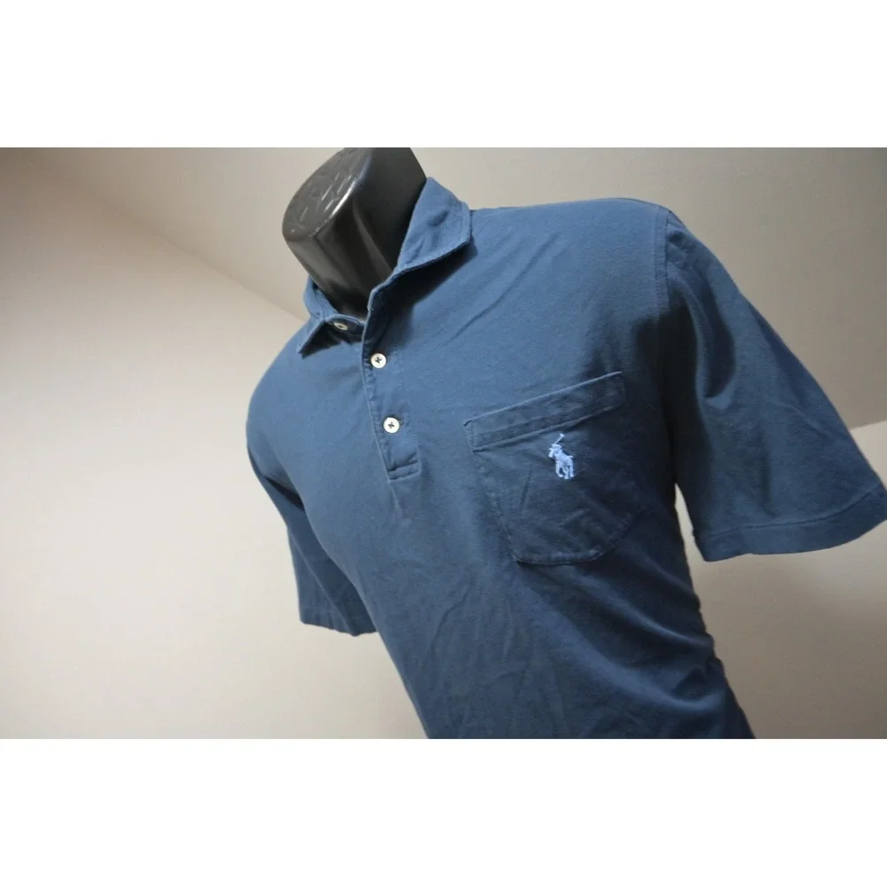 Polo Ralph Lauren Polo Shirt Mens Medium Blue Short Sleeve‎ Classic Fit EUC